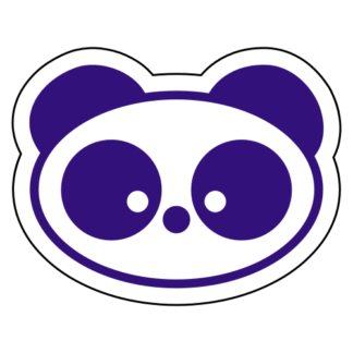 Small Eyed Panda Sticker (Purple)